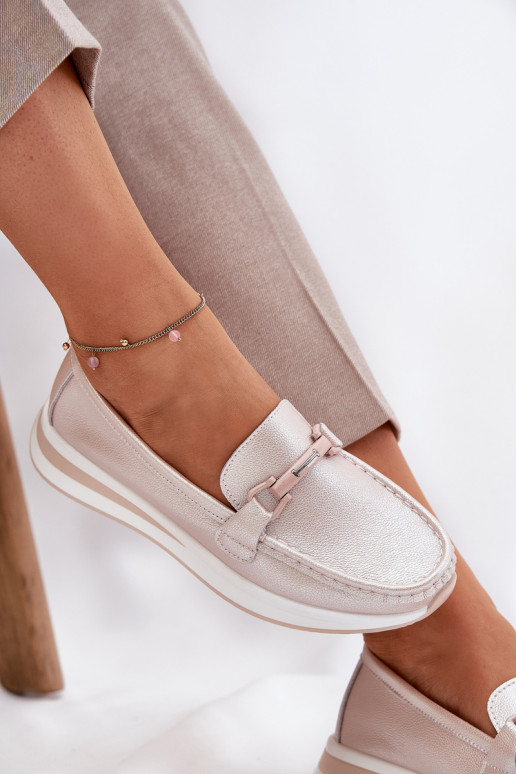   moteriški mokasinai S.Barski GR51-598 rausvų perlų spalvos