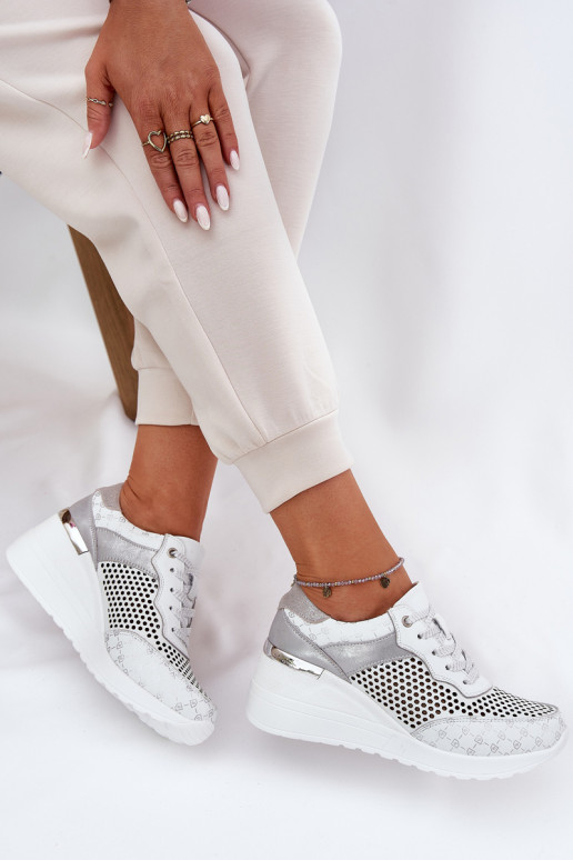   su aužūro elementais sportiniai bateliai  modelio batai  S.Barski LR51-641 baltos spalvos