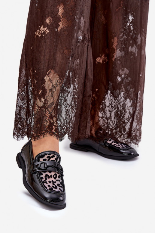   Lakuoti mokasinai su tinkleliu Vinceza 31931 Juodos spalvos