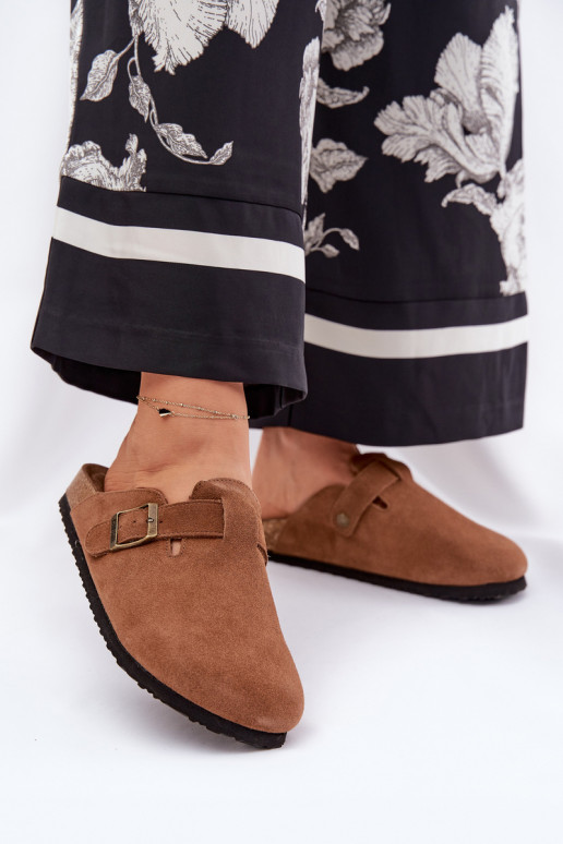 zomšinės šlepetės   su sagtimis Big Star RR274A387 rudos spalvos