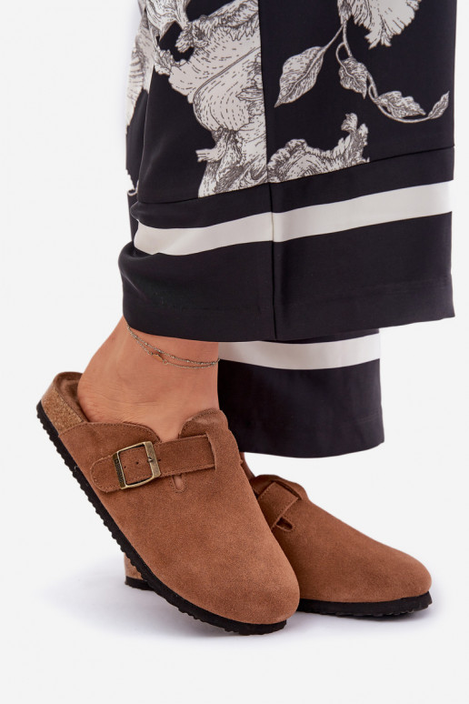 zomšinės šlepetės   su sagtimis Big Star RR274A387 rudos spalvos