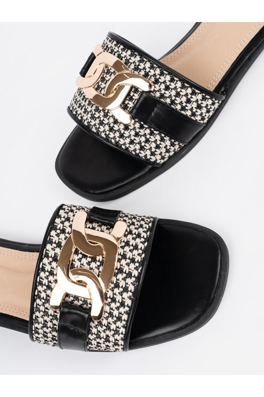 Juodos ir-baltos spalvos Šlepetės   