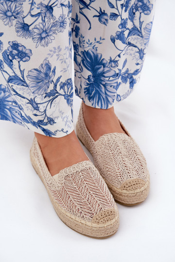 Espadrilės su platforma Vinceza 17392 smėlio spalvos