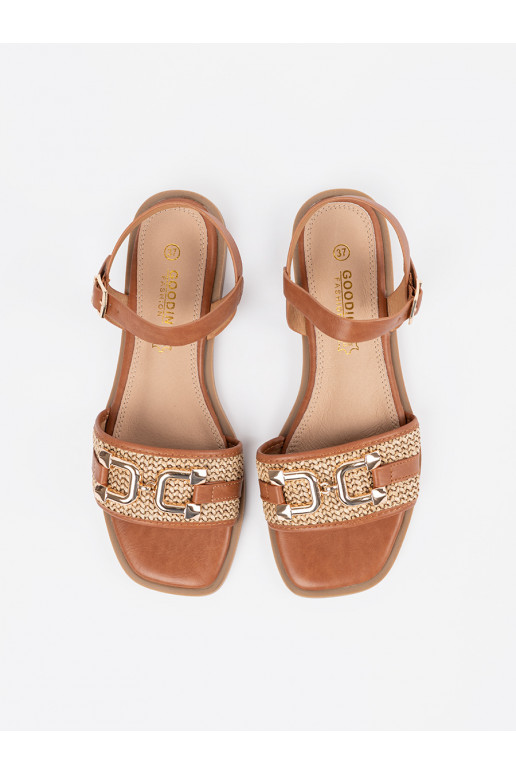 rudos spalvos sandalai ze skórzaną wkładką rudos spalvos sandalai ze skórzaną wkładką