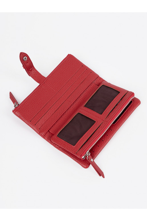 raudonos spalvos Moteriška piniginė z przegródkami