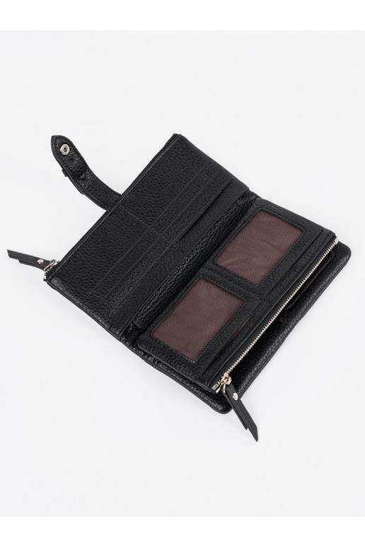 juodos spalvos Moteriška piniginė z przegródkami