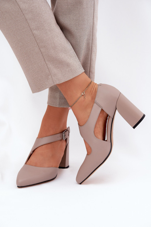   Bateliai su kulniukais su sagtimis Vinceza 91133 pilkos spalvos