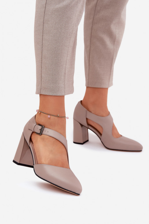   Bateliai su kulniukais su sagtimis Vinceza 91133 pilkos spalvos