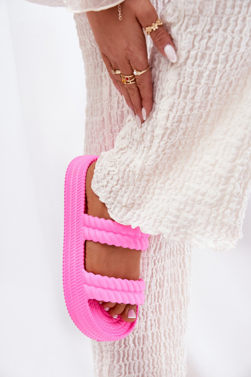   Moteriškos šlepetės su platforma S.Barski ZK51-001 rožinės spalvos