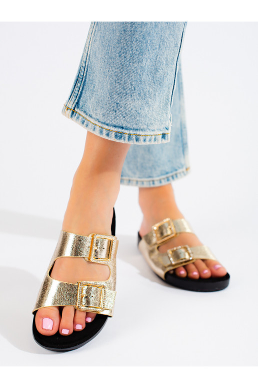 aukso spalvos Šlepetės  