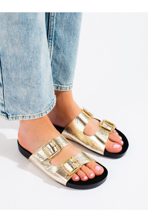 aukso spalvos Šlepetės  