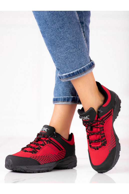 Trekingo batai su masyviu kulnu DK raudonos spalvos