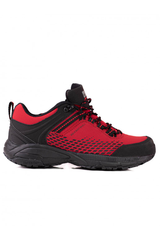 Trekingo batai su masyviu kulnu DK raudonos spalvos