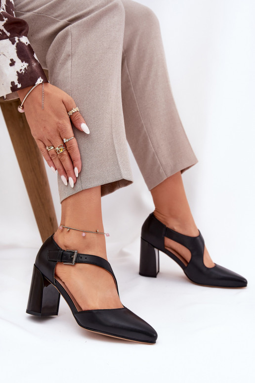   Bateliai su kulniukais su sagtimis Vinceza 91133 Juodos spalvos