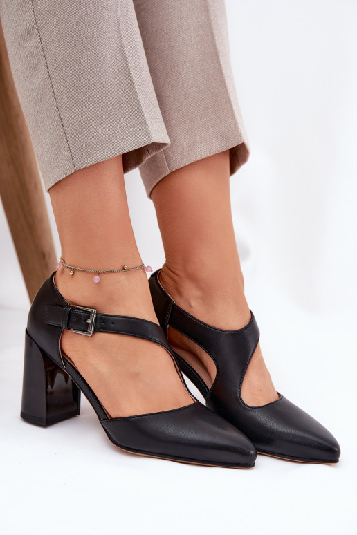   Bateliai su kulniukais su sagtimis Vinceza 91133 Juodos spalvos