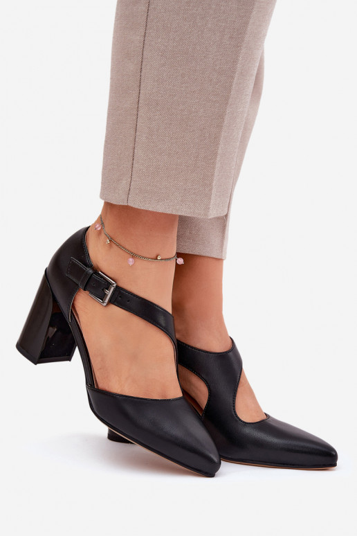   Bateliai su kulniukais su sagtimis Vinceza 91133 Juodos spalvos