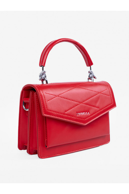 raudona elegantiška rankinė z rączką i paskiem raudona elegantiška rankinė z rączką i paskiem