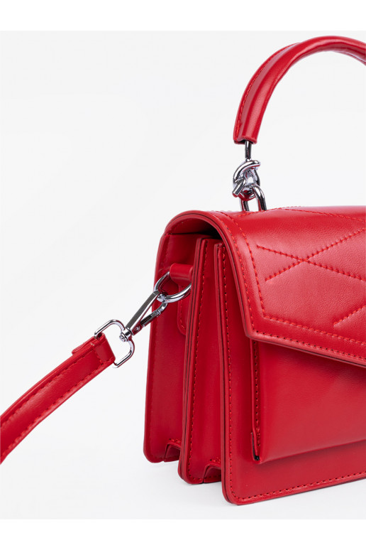 raudona elegantiška rankinė z rączką i paskiem raudona elegantiška rankinė z rączką i paskiem