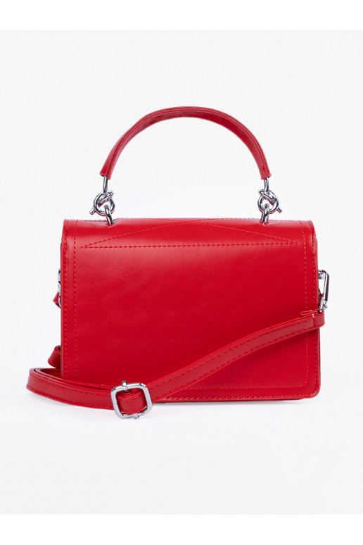 raudona elegantiška rankinė z rączką i paskiem raudona elegantiška rankinė z rączką i paskiem