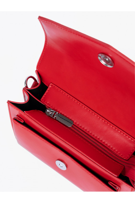 raudona elegantiška rankinė z rączką i paskiem raudona elegantiška rankinė z rączką i paskiem