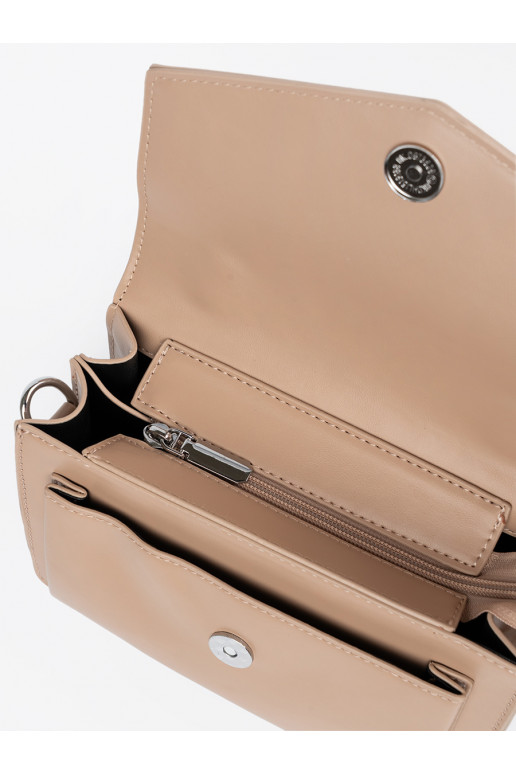 dramblio kaulo spalvos elegantiška rankinė z rączką i paskiem dramblio kaulo spalvos elegantiška rankinė z rączką i paskiem