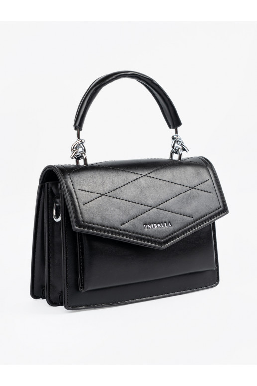 juoda elegantiška rankinė z rączką i paskiem juoda elegantiška rankinė z rączką i paskiem