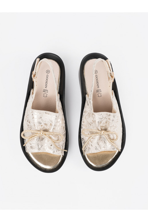 dramblio kaulo spalvos sandalai  ze skórzaną wkładką