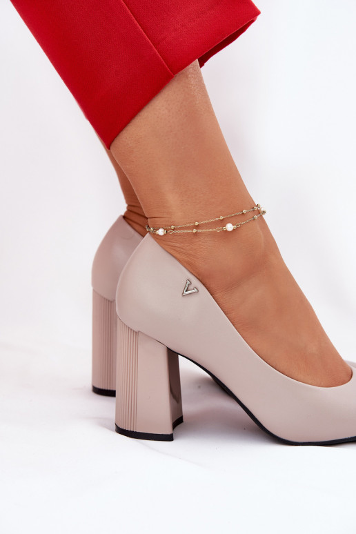 Elegantiško stiliaus Bateliai su kulniukais Vinceza 62220 pilkos spalvos