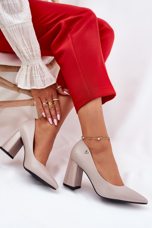 Elegantiško stiliaus Bateliai su kulniukais Vinceza 62220 pilkos spalvos