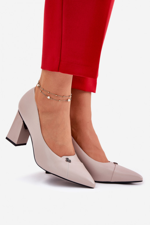 Bateliai su kulniukais Elegantiško stiliaus Vinceza 62224 pilkos spalvos