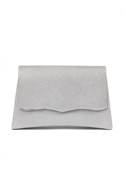 Maža sidabro spalvos rankinė su dekoratyvine grandinėle