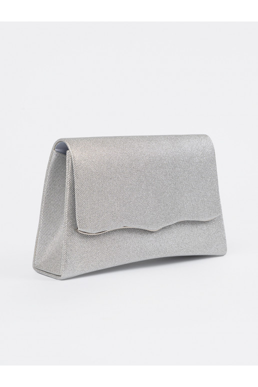 Maža sidabro spalvos rankinė su dekoratyvine grandinėle