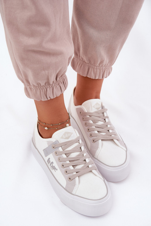 Laisvalaikio bateliai su platforma Lee Cooper LCW-25-31-3479L Baltos-pilkos spalvos Laisvalaikio bateliai su platforma Lee Cooper LCW-25-31-3479L Baltos-pilkos spalvos