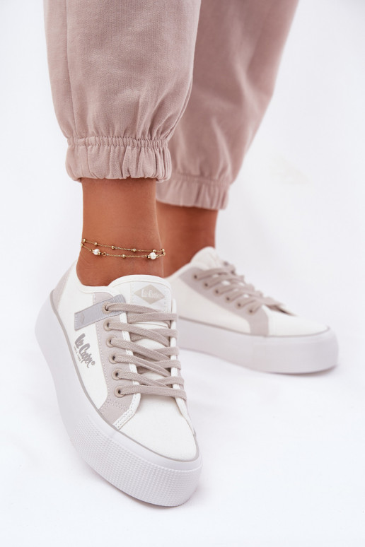 Laisvalaikio bateliai su platforma Lee Cooper LCW-25-31-3479L Baltos-pilkos spalvos Laisvalaikio bateliai su platforma Lee Cooper LCW-25-31-3479L Baltos-pilkos spalvos