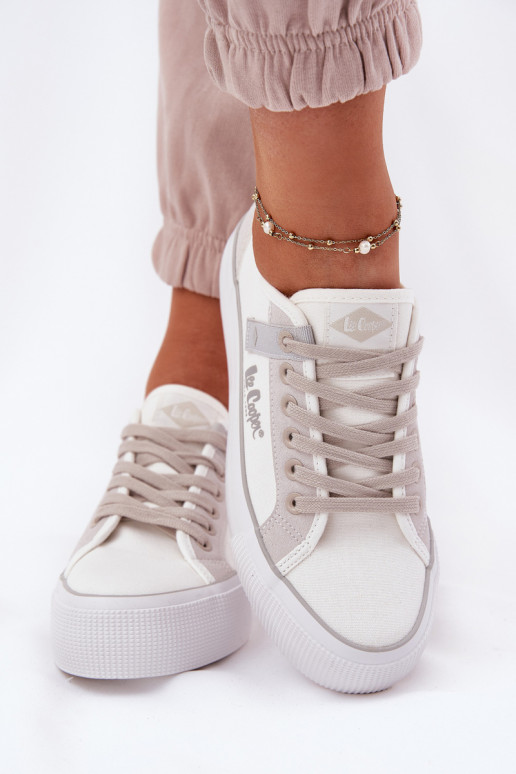 Laisvalaikio bateliai su platforma Lee Cooper LCW-25-31-3479L Baltos-pilkos spalvos Laisvalaikio bateliai su platforma Lee Cooper LCW-25-31-3479L Baltos-pilkos spalvos