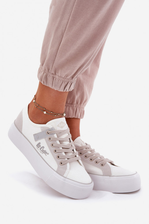 Laisvalaikio bateliai su platforma Lee Cooper LCW-25-31-3479L Baltos-pilkos spalvos Laisvalaikio bateliai su platforma Lee Cooper LCW-25-31-3479L Baltos-pilkos spalvos