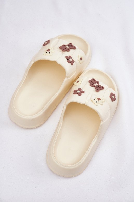  Šlepetės Z Przypinkami dramblio kaulo spalvos Redienna