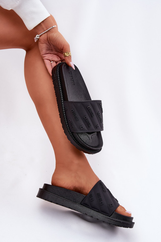 Moteriškos šlepetės su platforma Big Star RR274A540 Juodos spalvos