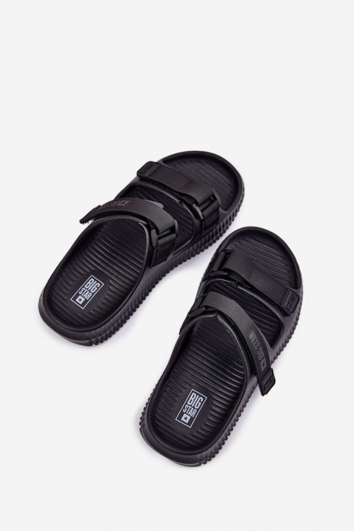  Moteriškos šlepetės Z su limpančiu užsegimuami Big Star RR274A527 Juodos spalvos