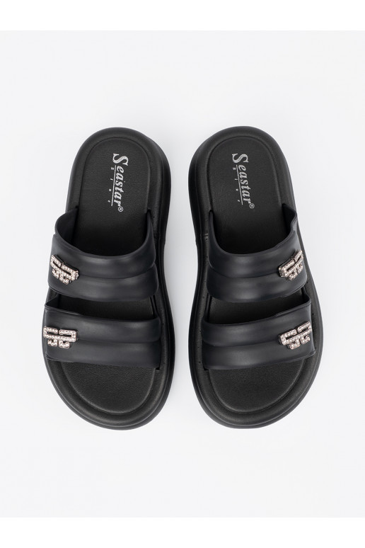 Juodos spalvos Šlepetės   su platforma