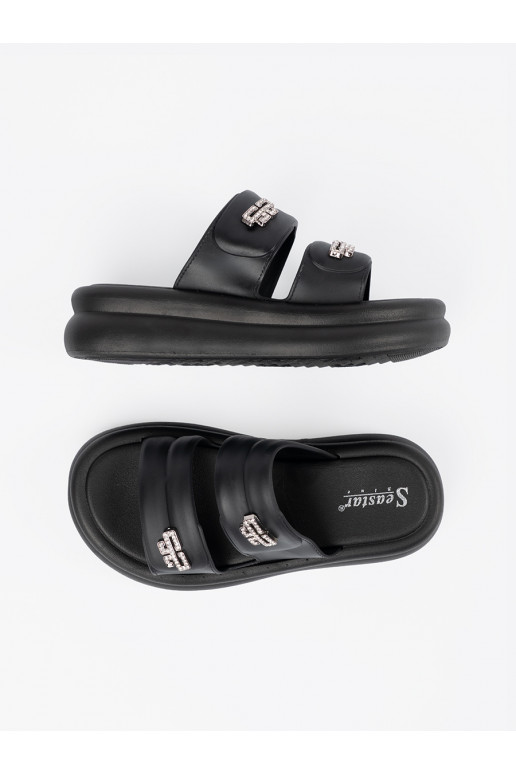 Juodos spalvos Šlepetės   su platforma