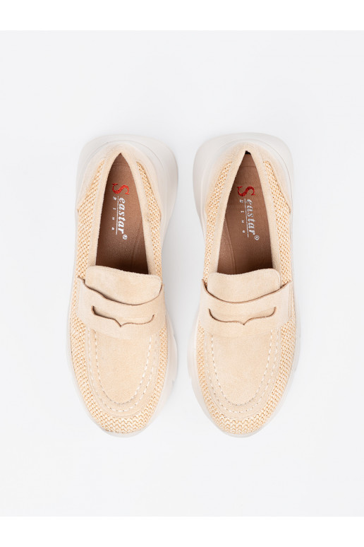 dramblio kaulo spalvos pusbačiai su masyviu kulnu