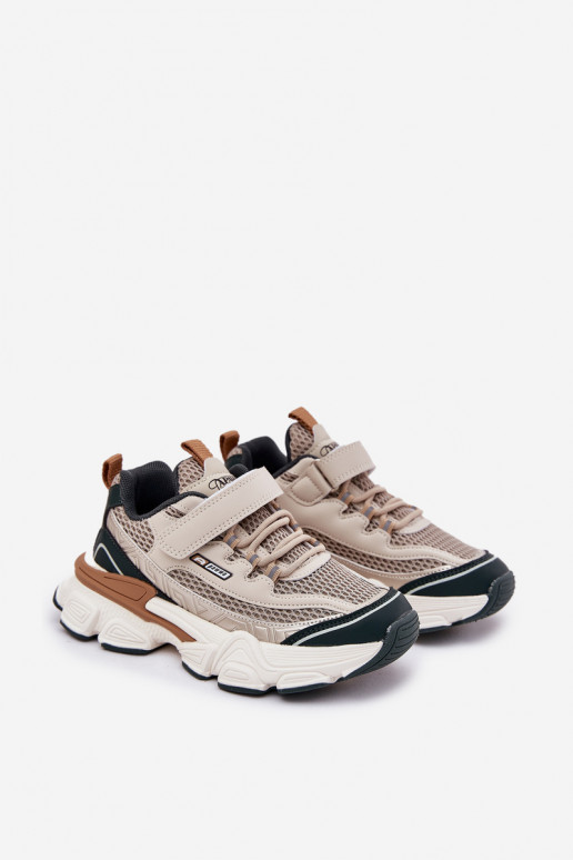  modelio batai batai Vaikiški sportbačiai su lipniais užsegimais smėlio spalvos Ronivelle