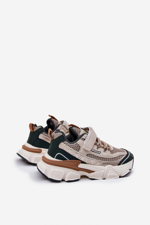  modelio batai batai Vaikiški sportbačiai su lipniais užsegimais smėlio spalvos Ronivelle