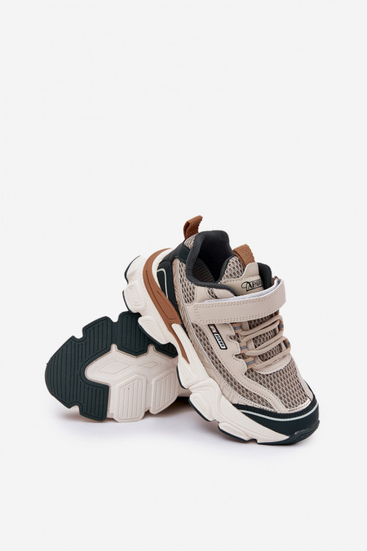  modelio batai batai Vaikiški sportbačiai su lipniais užsegimais smėlio spalvos Ronivelle