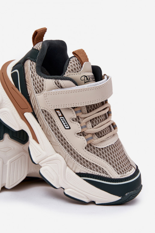  modelio batai batai Vaikiški sportbačiai su lipniais užsegimais smėlio spalvos Ronivelle