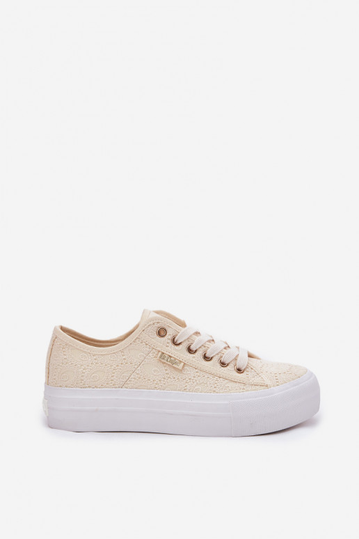 Laisvalaikio bateliai su nėriniais Lee Cooper LCW-25-31-3440L smėlio spalvos Laisvalaikio bateliai su nėriniais Lee Cooper LCW-25-31-3440L smėlio spalvos