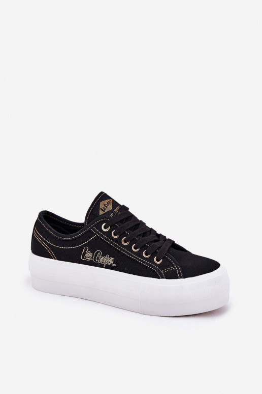 Tekstiliniai sportbačiai su platforma Lee Cooper LCW-25-31-3431L Juodos spalvos Tekstiliniai sportbačiai su platforma Lee Cooper LCW-25-31-3431L Juodos spalvos