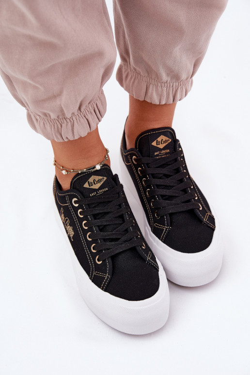 Tekstiliniai sportbačiai su platforma Lee Cooper LCW-25-31-3431L Juodos spalvos Tekstiliniai sportbačiai su platforma Lee Cooper LCW-25-31-3431L Juodos spalvos