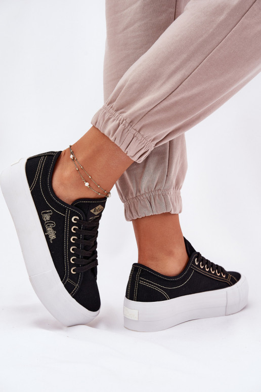 Tekstiliniai sportbačiai su platforma Lee Cooper LCW-25-31-3431L Juodos spalvos Tekstiliniai sportbačiai su platforma Lee Cooper LCW-25-31-3431L Juodos spalvos